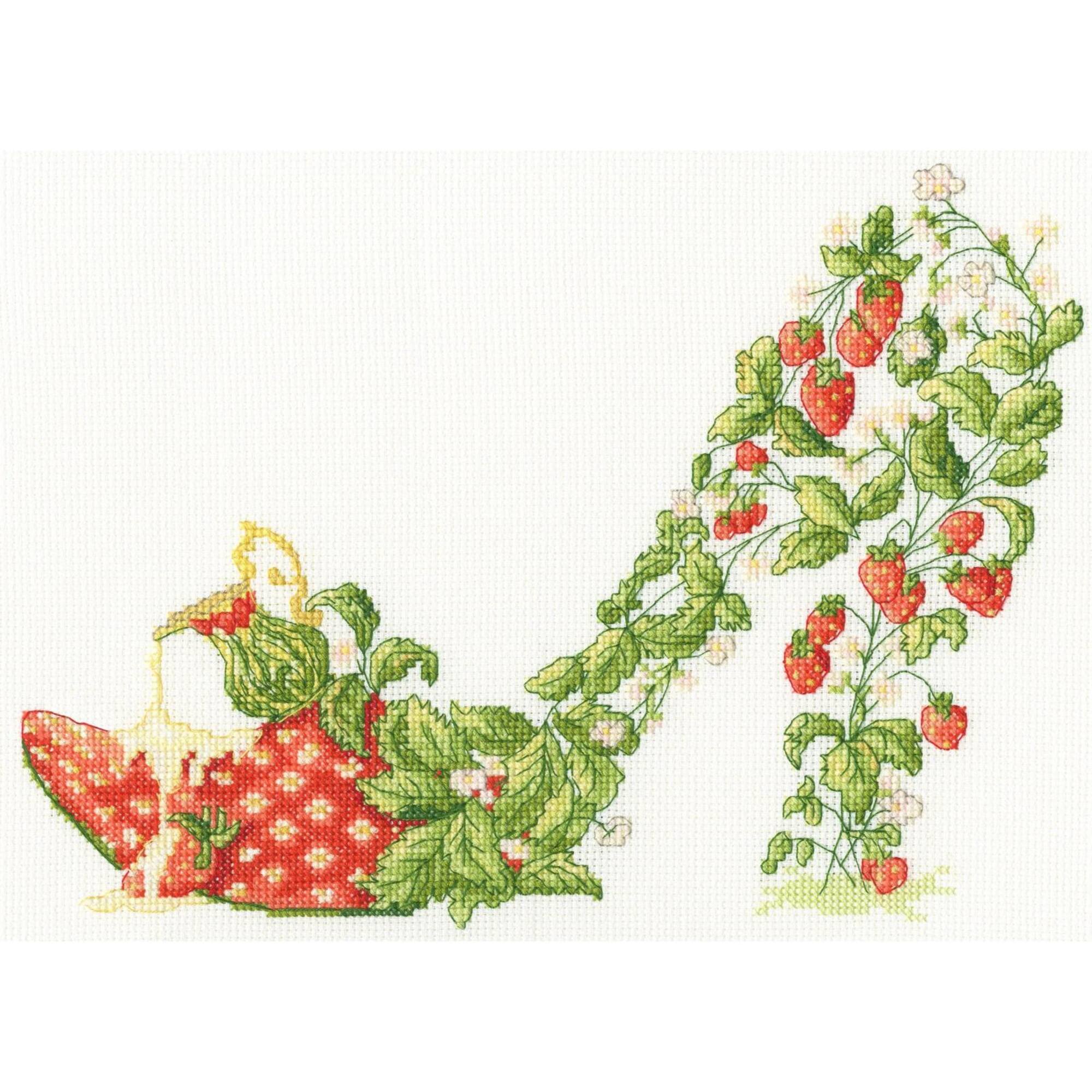 Strawberries and Cream Counted Cross Stitch Kit